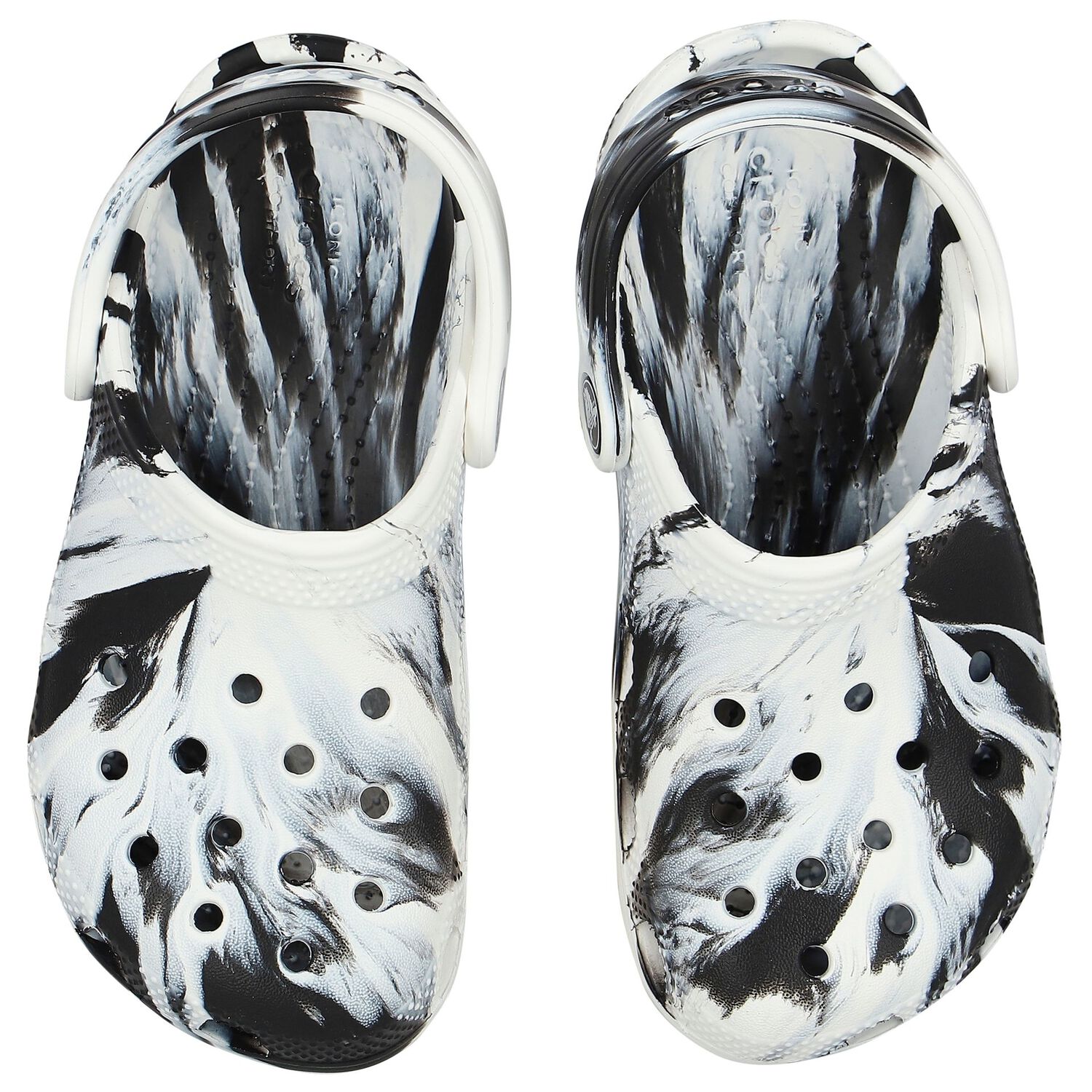 Black & White Classic Marbled Clog Sandals, 1, hi-res image number null