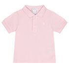 طقم هدايا قميص بولو وردي بشعار للرضع البنات, 1, hi-res