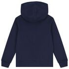 Boys Navy Blue Logo Hooded Top, 1, hi-res