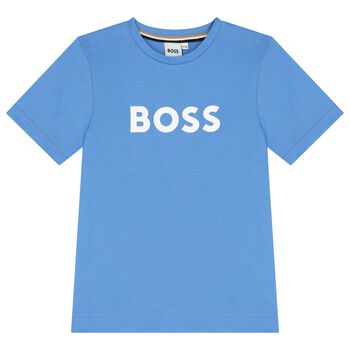 BOSS Boys Blue Logo T-Shirt, 4 Boys Blue Logo T-Shirt