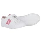 Girls White & Pink Logo Trainers, 1, hi-res