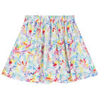 Girls White Star Flared Skirt, 1, hi-res