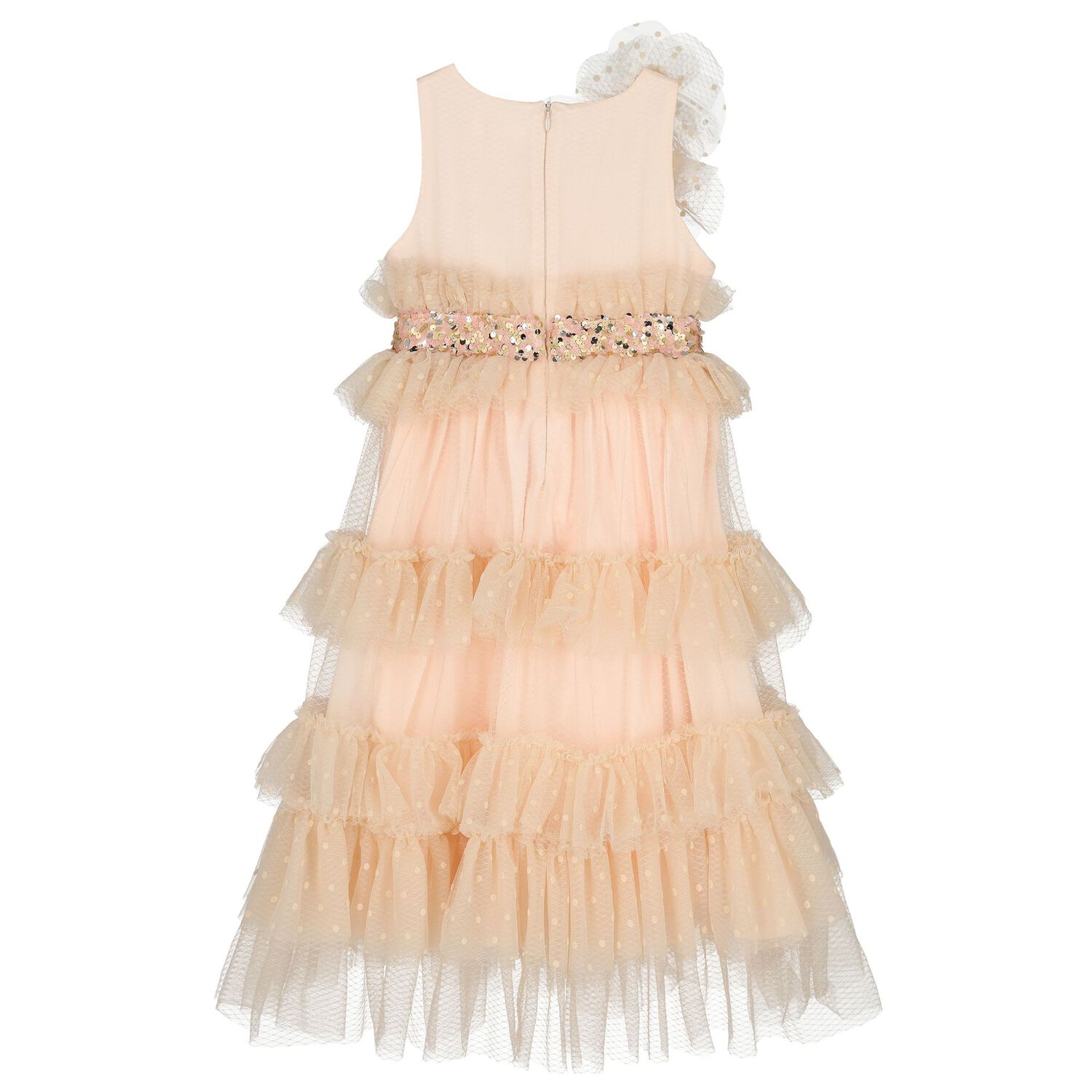  Girls Pink Sequin Tiered Dress, 1, hi-res