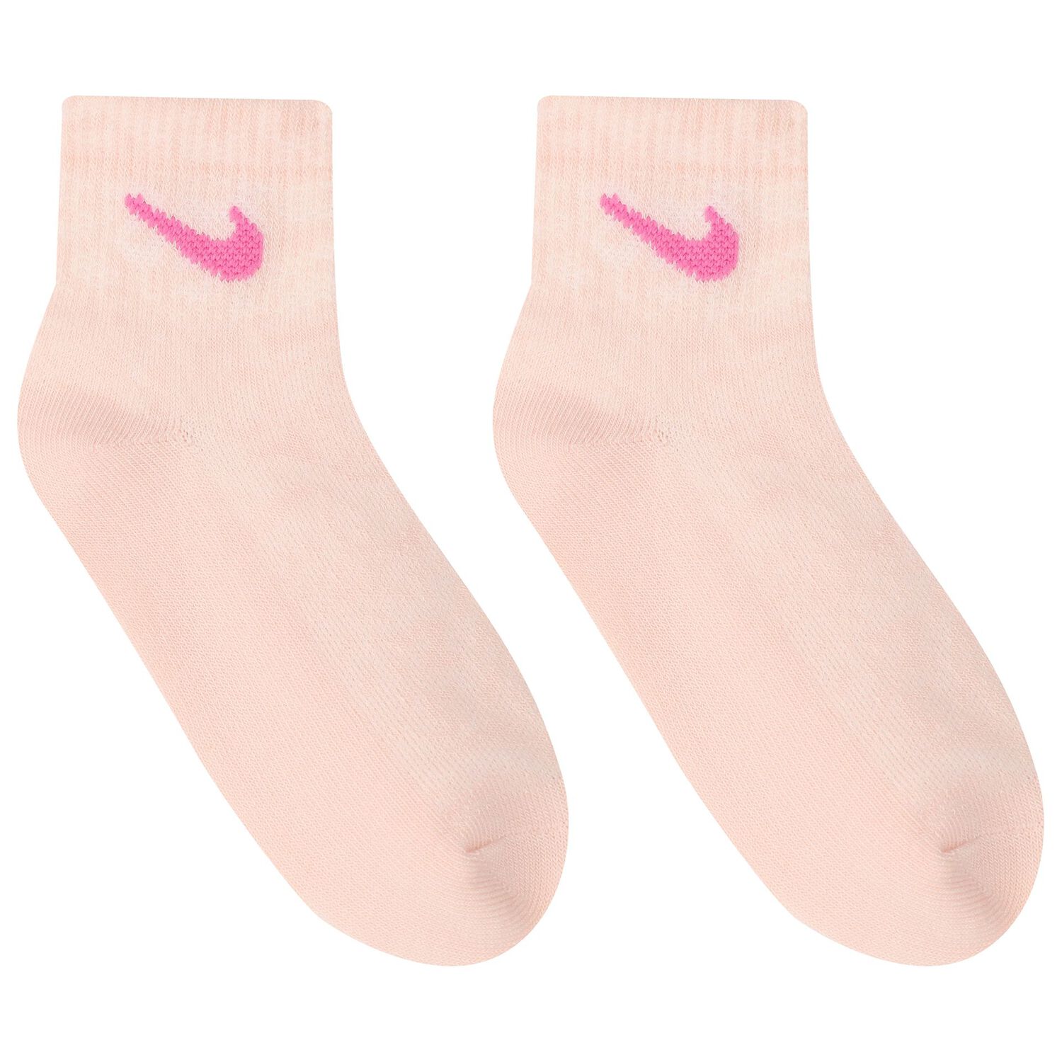 Girls White & Pink Logo Socks ( 6-Pack ), 1, hi-res image number null