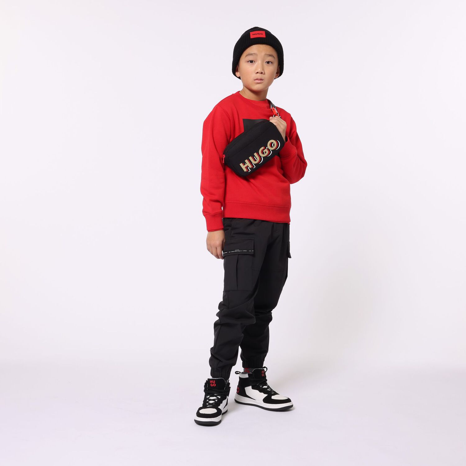 Boys Red Logo Sweatshirt, 1, hi-res image number null