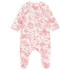 Baby Girls White & Red Floral Babygrow, 1, hi-res