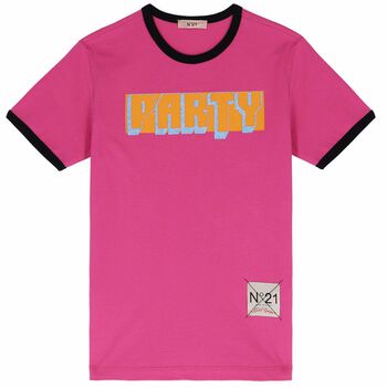 Girls Pink Cotton T-Shirt