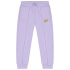 Girls Purple Logo Joggers, 1, hi-res