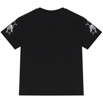 Girls Black Logo & Star T-Shirt