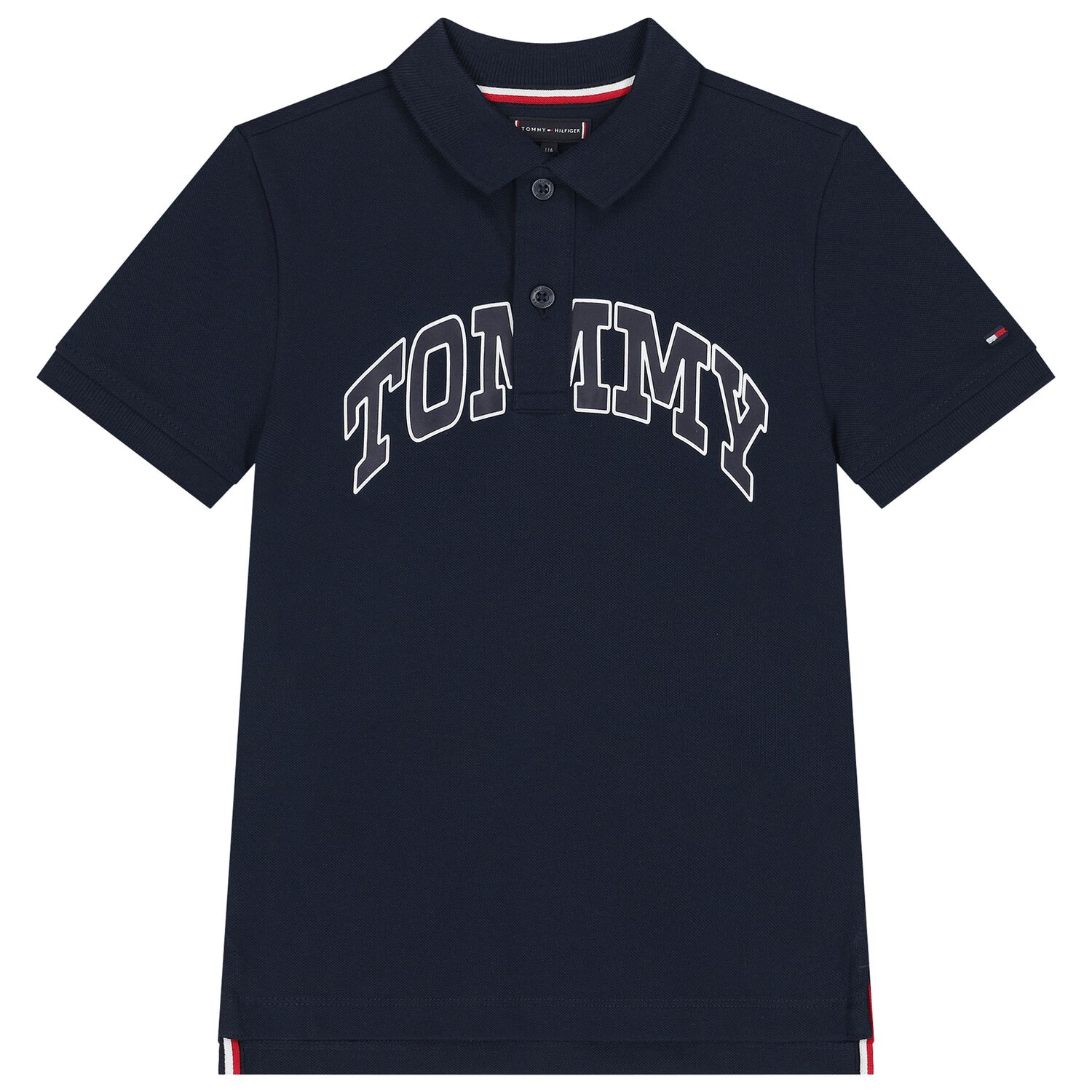 Boys Navy Blue Logo Polo Shirt, 1, hi-res