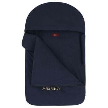 Baby Boys Navy Blue & Gold Logo Nest