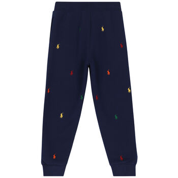 Boys Navy Logo Joggers