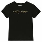 Girls Black Logo T-Shirt, 3, hi-res