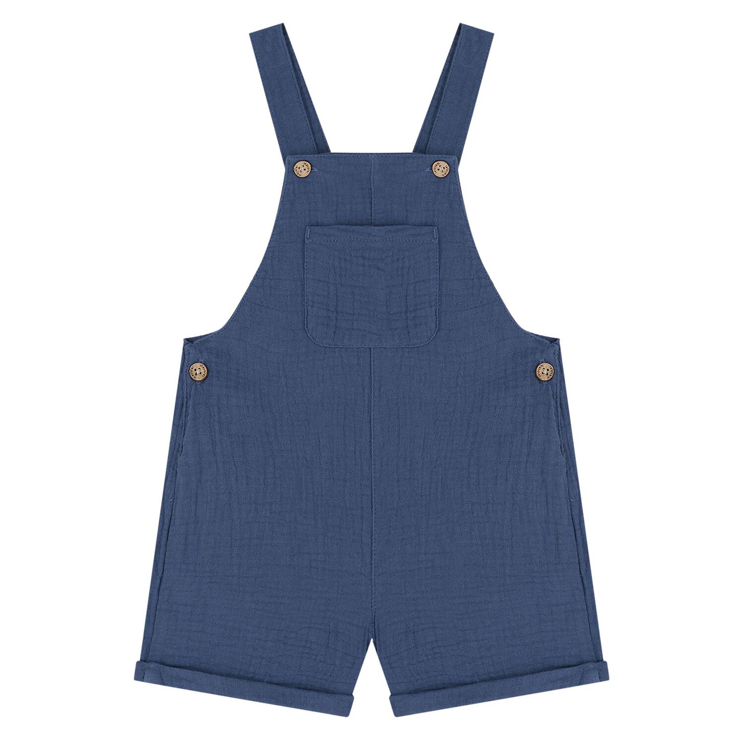 Younger Boys Navy Blue Dungaree & Hat Set (3 Piece) , 2, hi-res