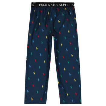 Boys Navy Logo Pyjama Trousers