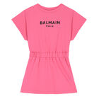 Girls Pink Logo Dress, 2, hi-res