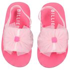 Girls Pink Flower Sandals, 1, hi-res