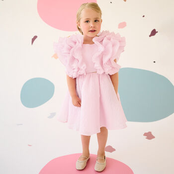 Girls Pink Ruffled Dress