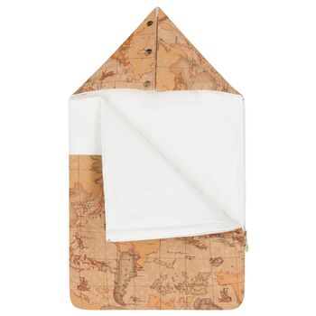 White & Beige Geo Map Logo Baby Nest