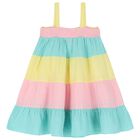 Girls Multi-Coloured Tiered Dress, 1, hi-res