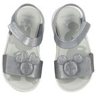 Younger Girls Ivory & Silver Disney Sandals, 2, hi-res