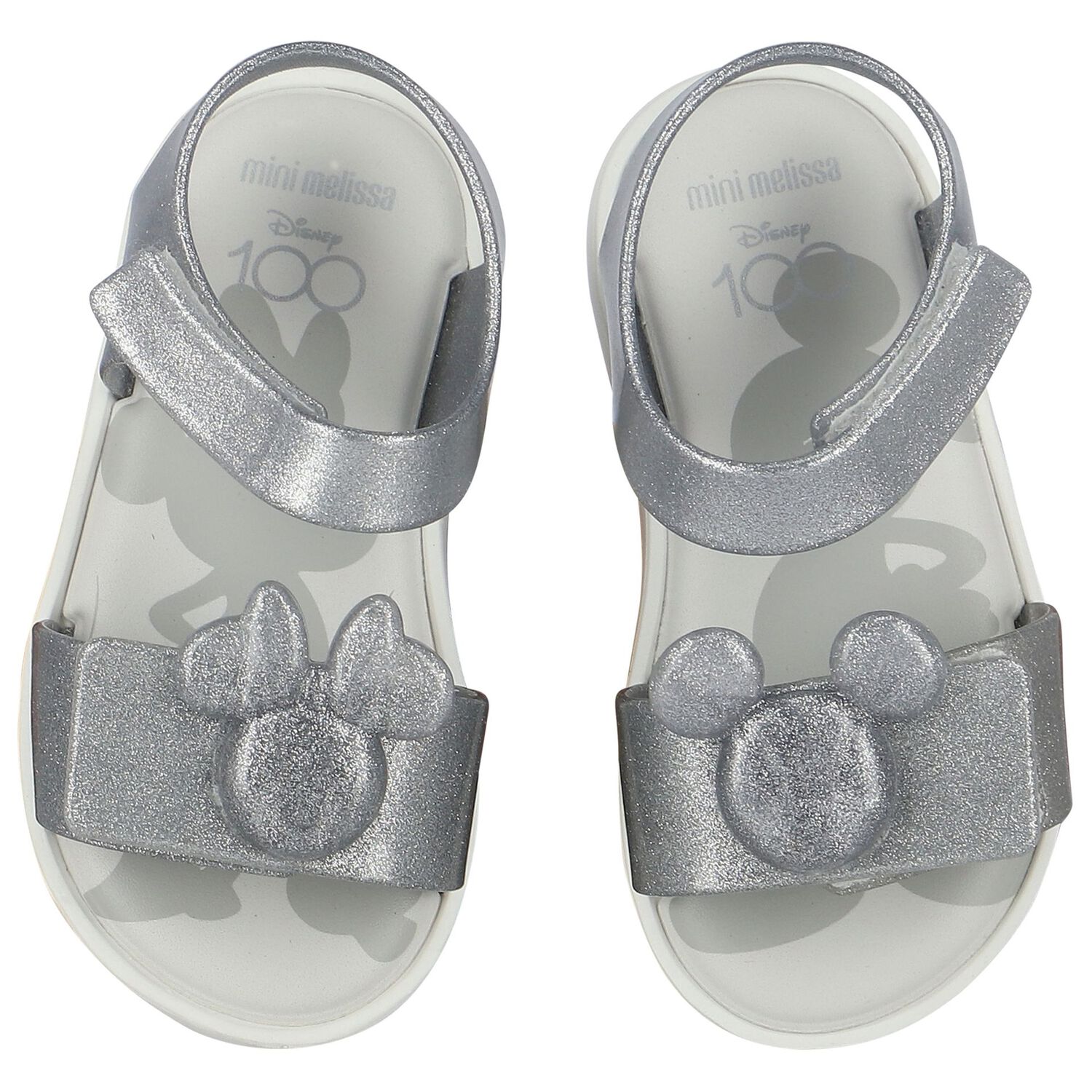 Younger Girls Ivory & Silver Disney Sandals, 2, hi-res