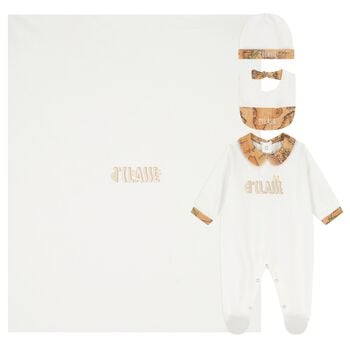 Ivory & Beige Geo Map Babygrow Gift Set