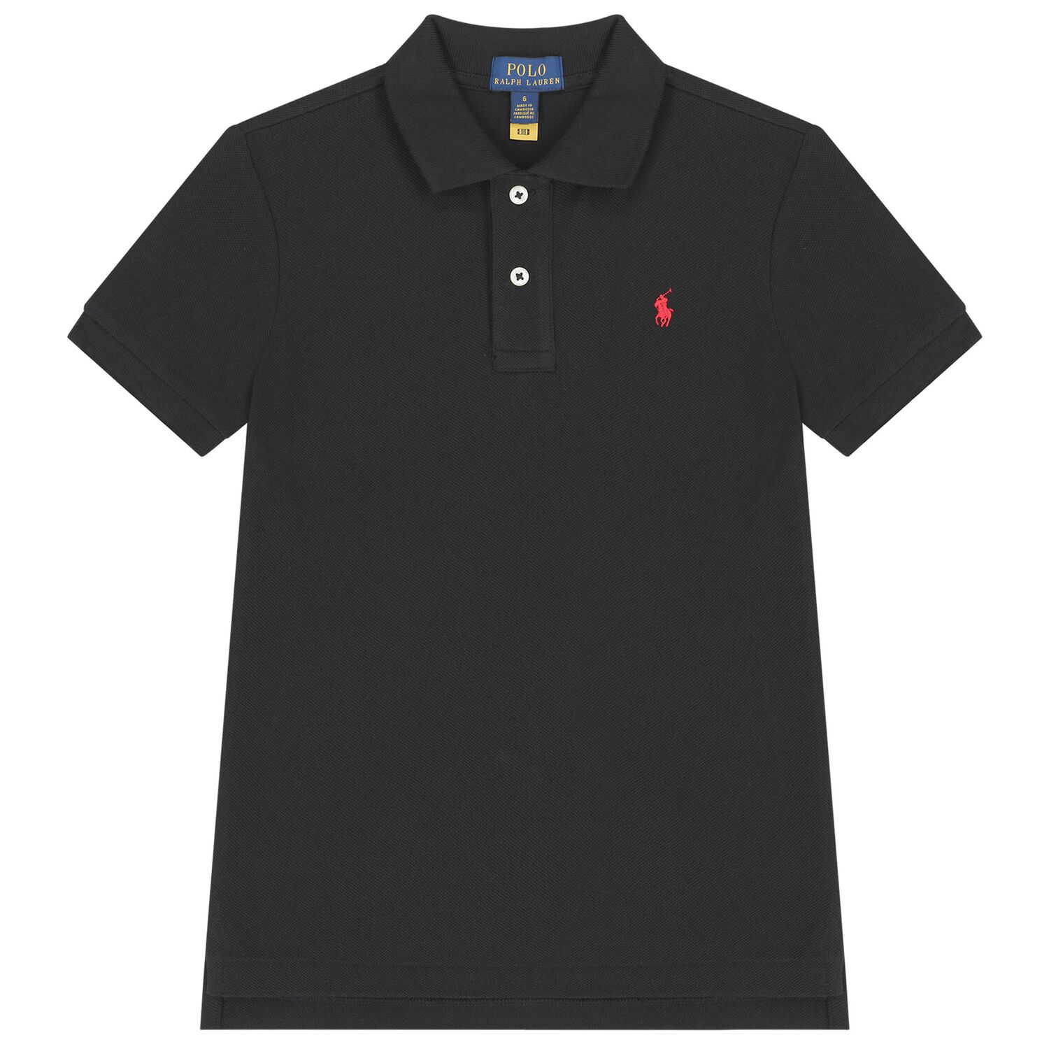 Boys Black Logo Polo Shirt , 1, hi-res image number null