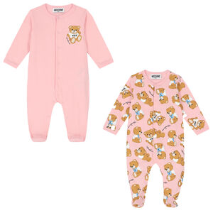 Pink Teddy Logo Babygrows ( 2-Pack )