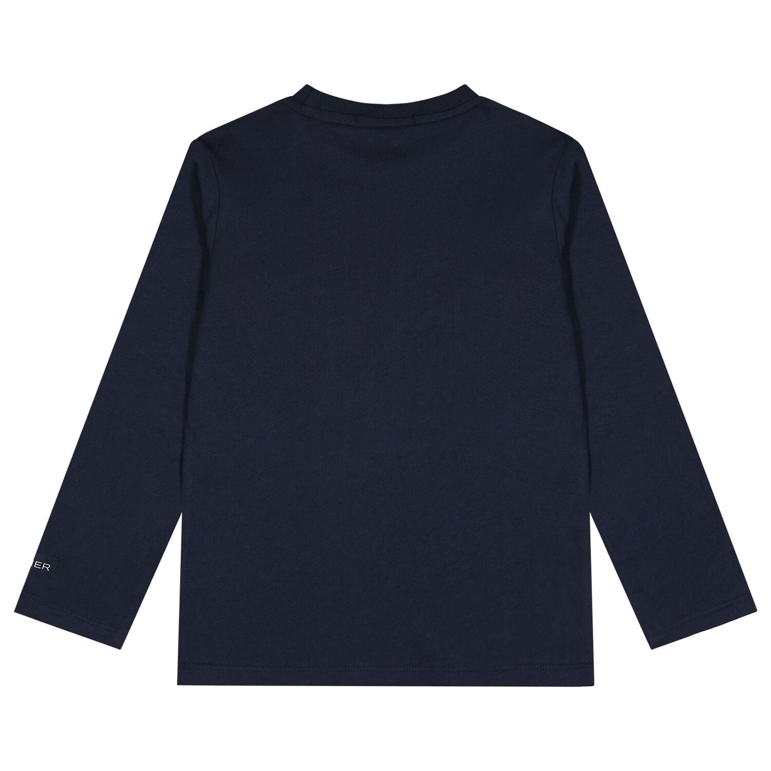 Boys Navy Blue Logo Long Sleeve Top, 1, hi-res
