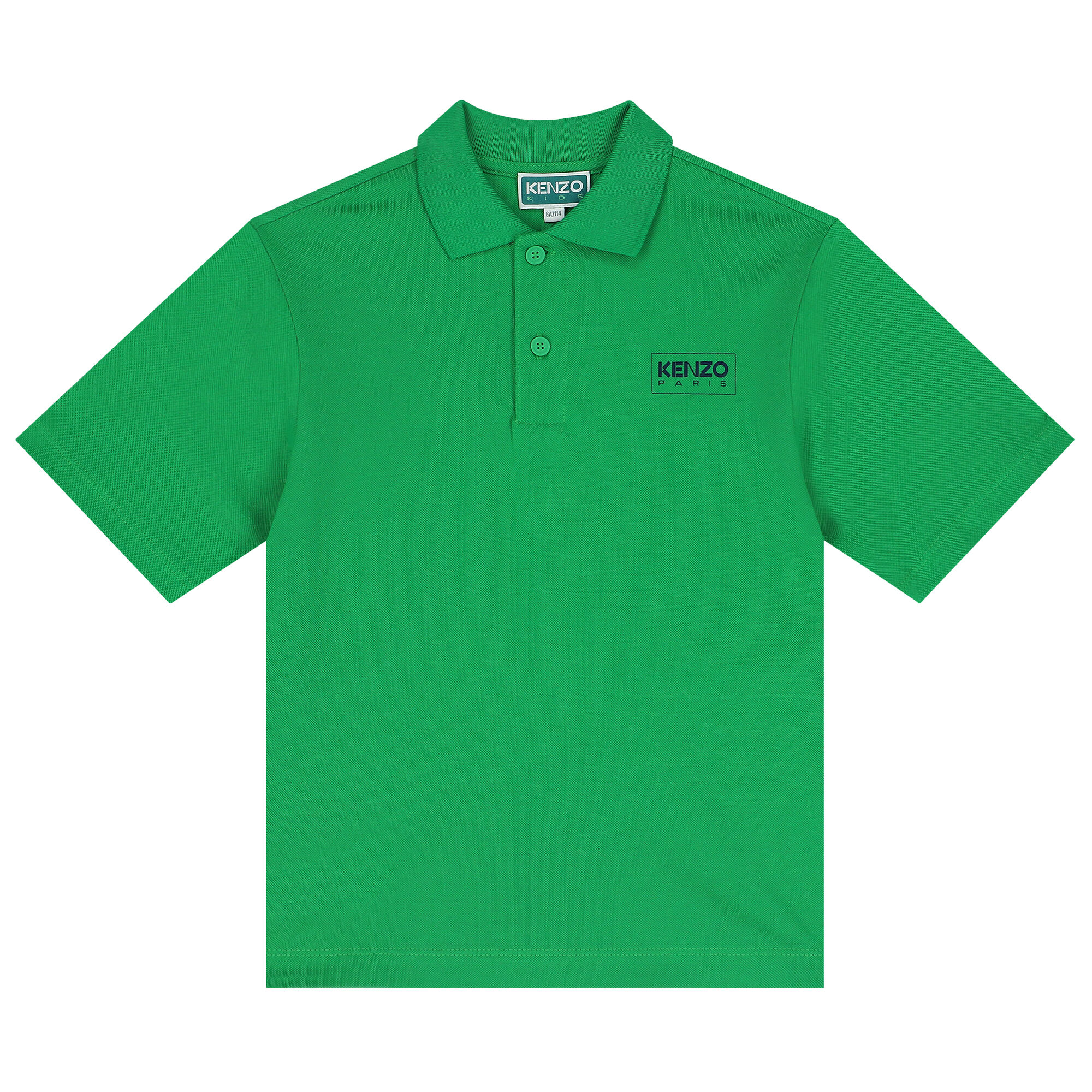 KENZO KIDS Boys Green Logo Polo Shirt Junior Couture USA