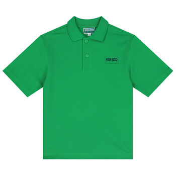 Boys Green Logo Polo Shirt