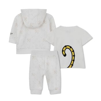 Younger Ivory & Beige Tiger Logo Tracksuit Set
