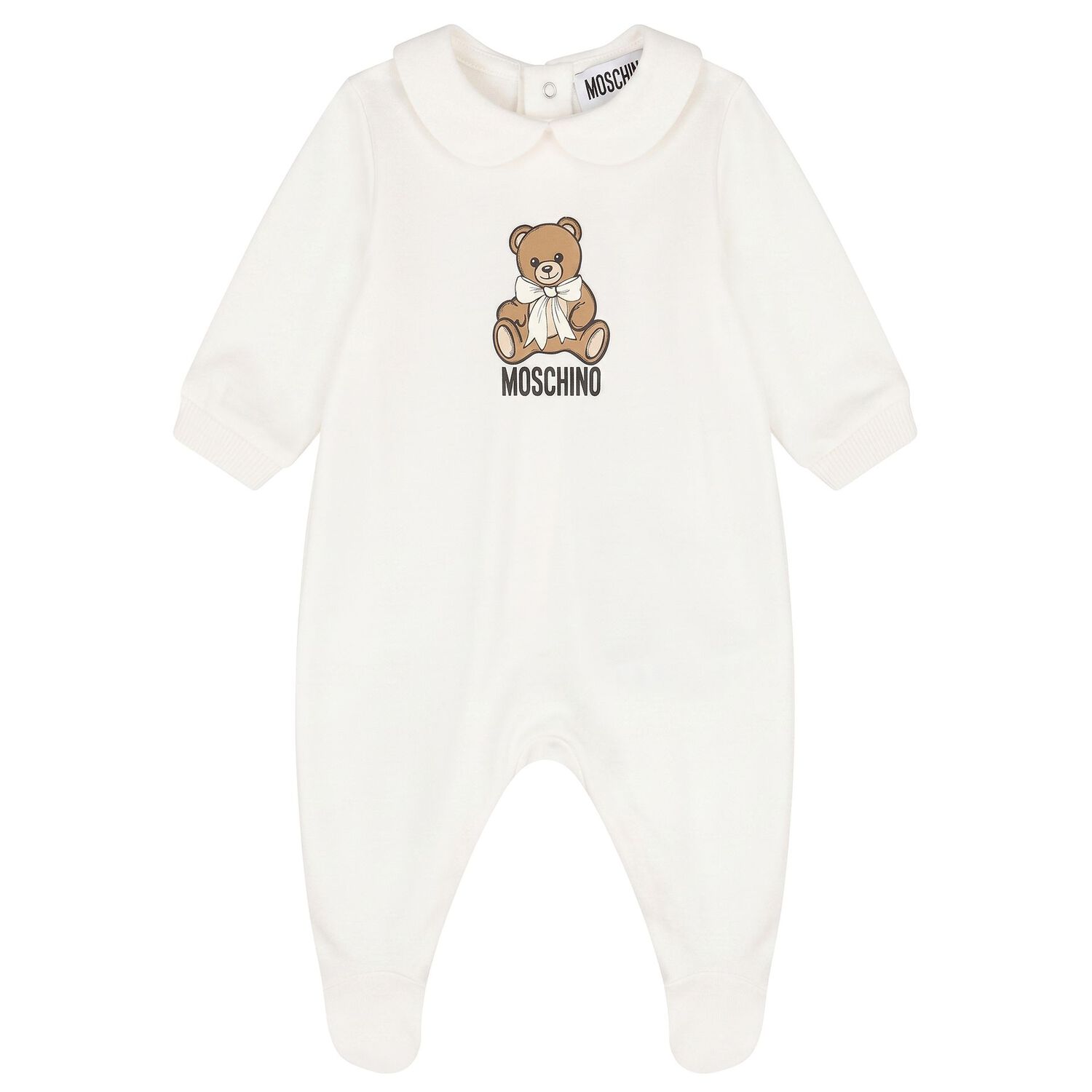 White Teddy Bear Logo Babygrow Gift Set, 1, hi-res