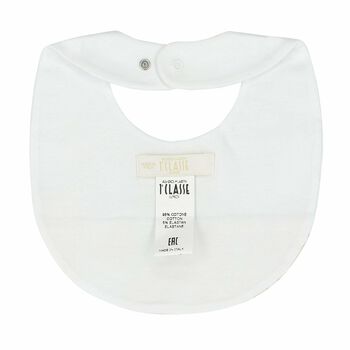 White & Gold Geo Map Baby Bib