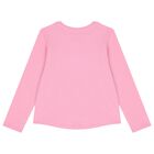 Girls Pink Logo Long Sleeve Top, 3, hi-res
