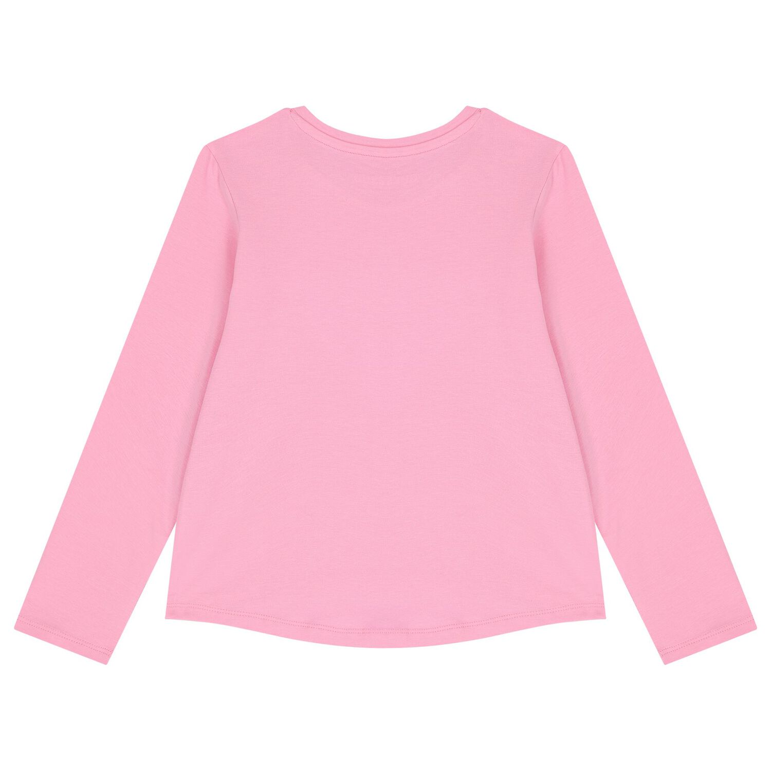 Girls Pink Logo Long Sleeve Top, 3, hi-res