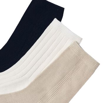 Boys Black, Beige & White Socks ( 3-Pack )