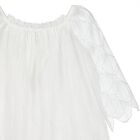 Girls White Scallop Lace Dress, 1, hi-res