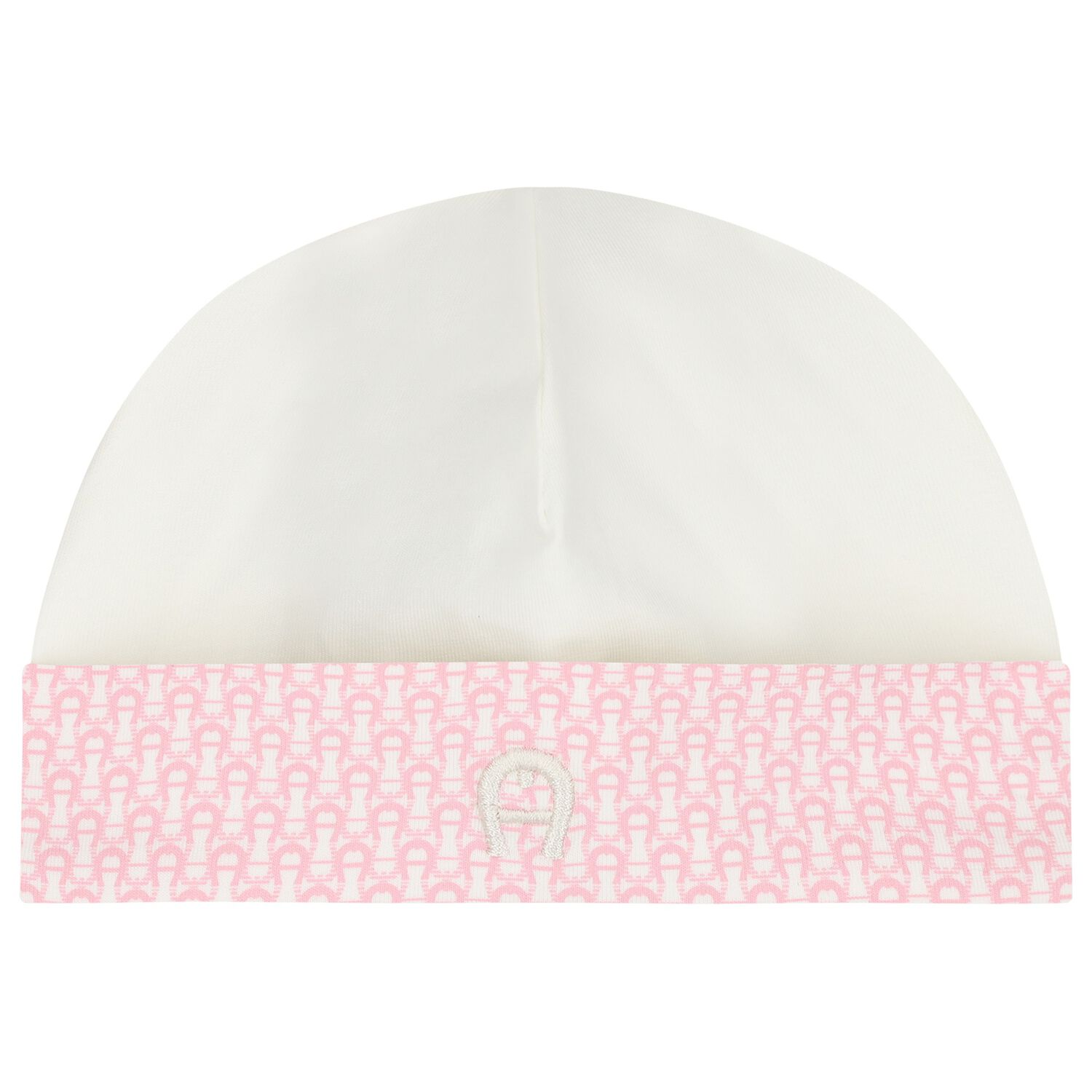 Baby Girls Pink & Ivory Logo Hat, 3, hi-res