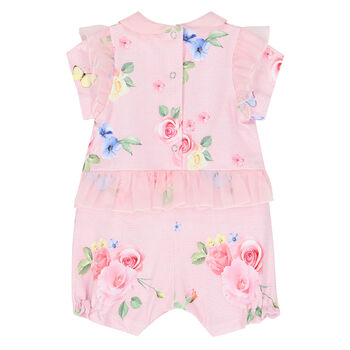 Baby Girls Pink Floral Romper