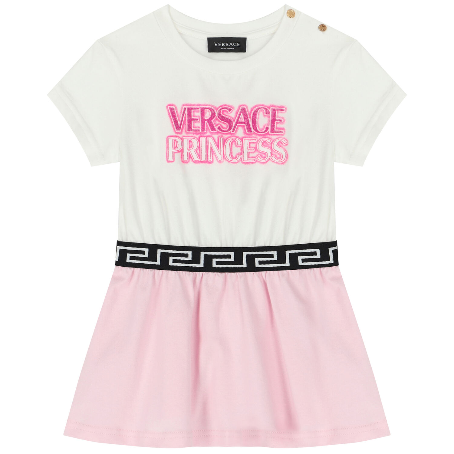 Younger Girls White & Pink Logo Dress Set, 1, hi-res