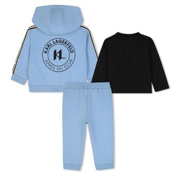 Younger Boys Blue Ikonik Karl Tracksuit Set