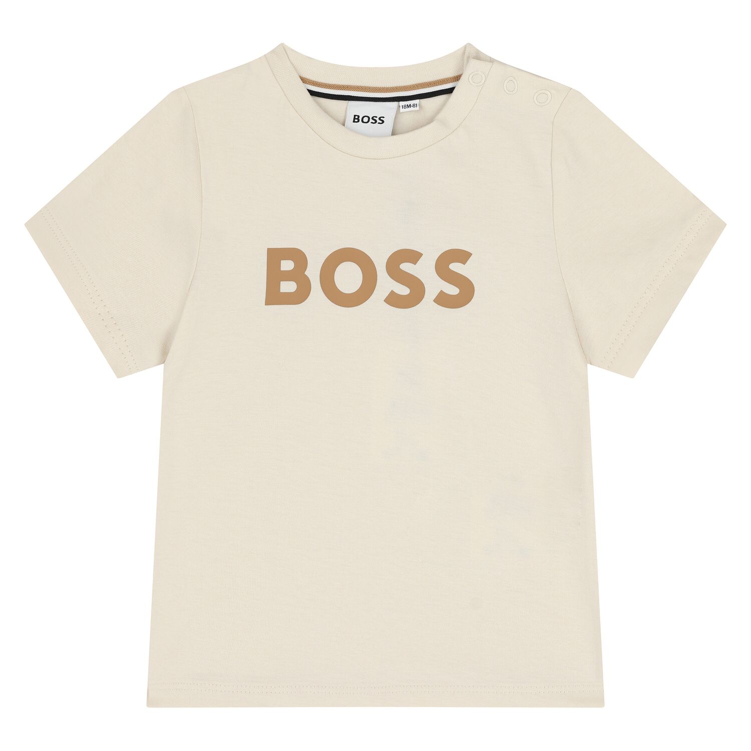 Younger Boys Beige Logo T-Shirt, 1, hi-res
