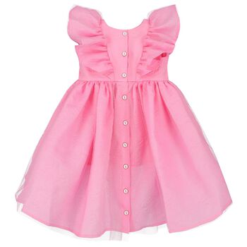 Girls Pink Ruffled Dress