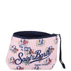 Girls White & Pink Striped Aline Logo Pouch ( 15cm ), 1, hi-res