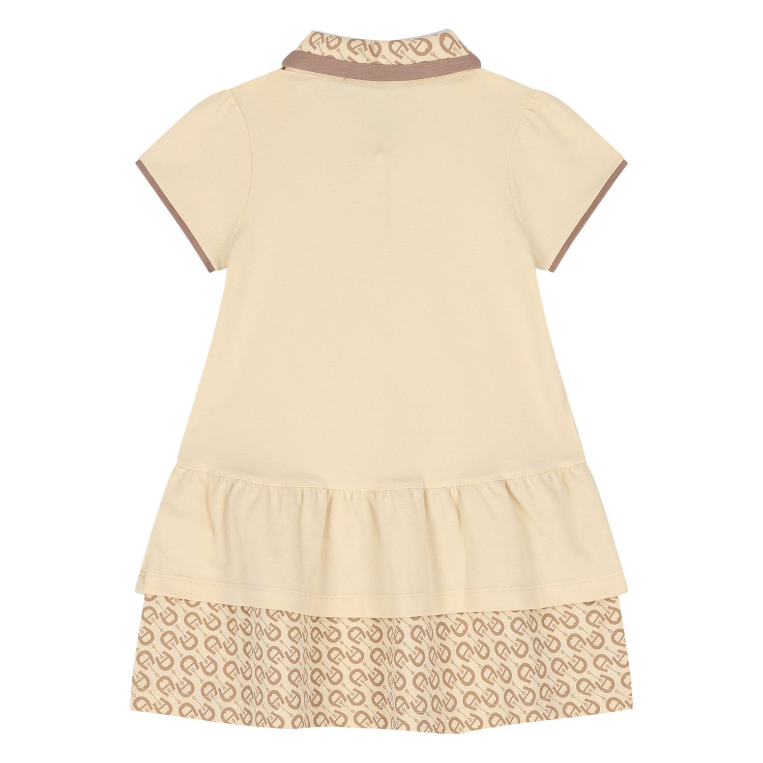 Younger Girls Beige Logo Polo Dress, 2, hi-res