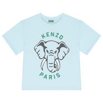 Boys Blue Elephant Logo T-Shirt