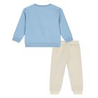 Younger Boys Blue & Beige Ikonik Karl Tracksuit, 1, hi-res