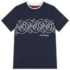 Boys Navy Blue Logo T-Shirt, 2, hi-res